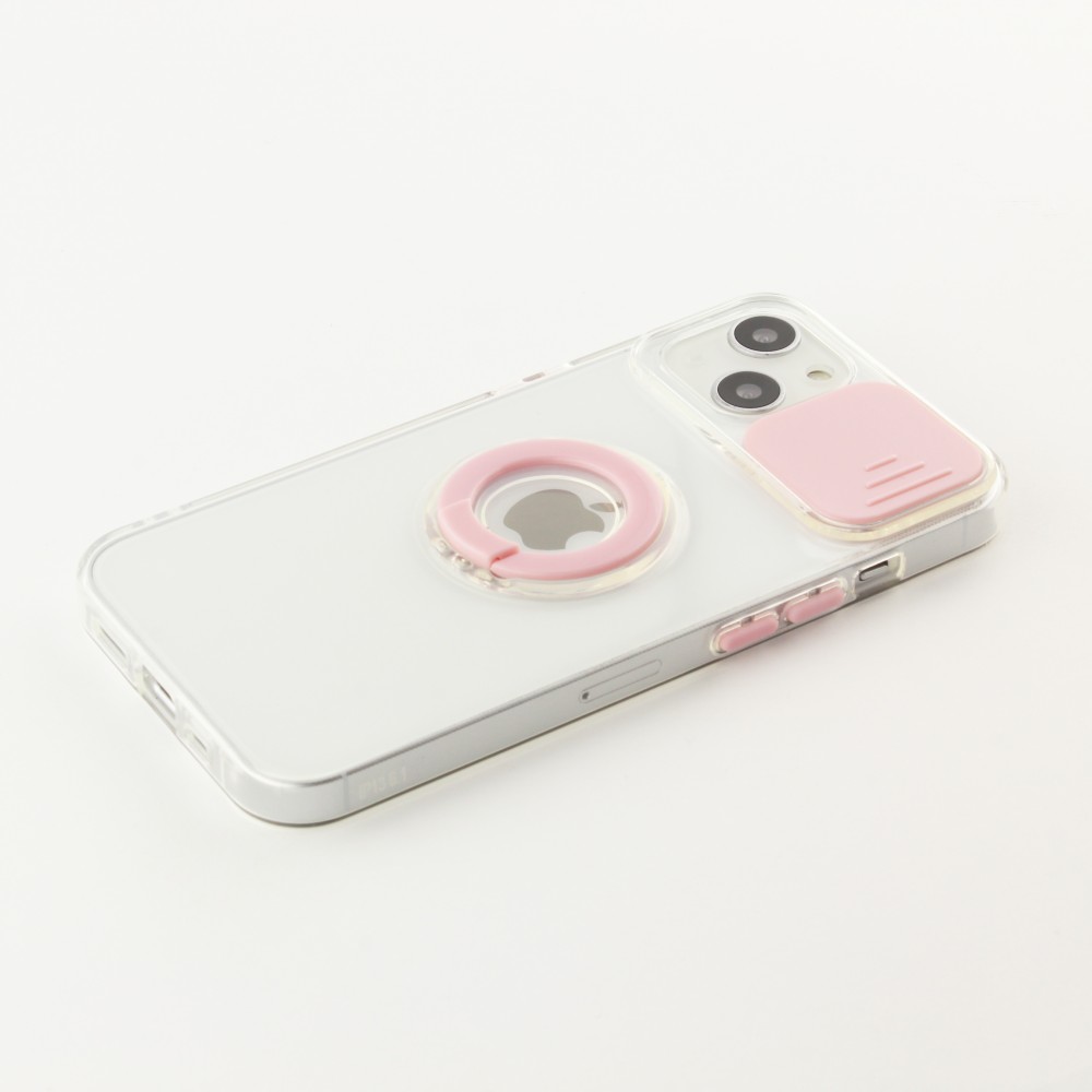 Coque iPhone 14 Plus - Caméra clapet avec anneau - Rose