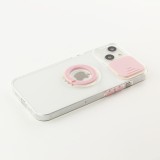 iPhone 14 Case Hülle - mit Kamera-Slider und Ring - Rosa