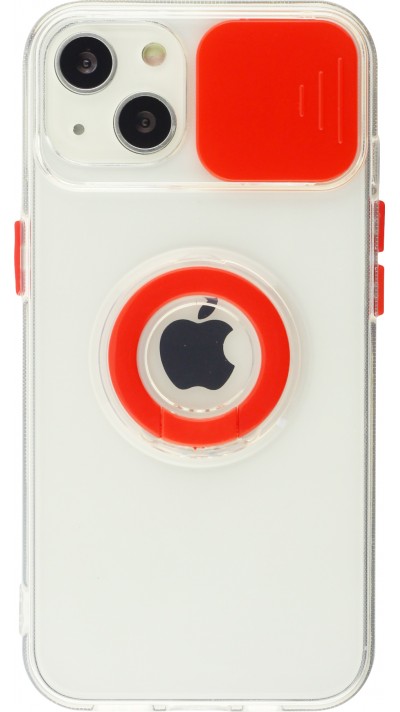 iPhone 14 Plus Case Hülle - mit Kamera-Slider und Ring - Rot