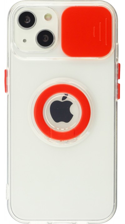 Coque iPhone 13 - Caméra clapet avec anneau - Rouge