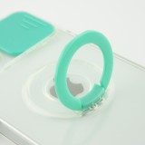 Coque iPhone 14 - Caméra clapet avec anneau - Turquoise