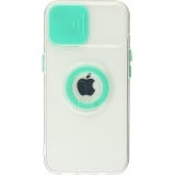 iPhone 14 Plus Case Hülle - mit Kamera-Slider und Ring - Türkis
