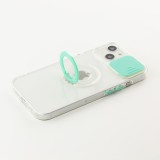 iPhone 14 Case Hülle - mit Kamera-Slider und Ring - Türkis