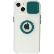 iPhone 14 Case Hülle - mit Kamera-Slider und Ring - Dunkelgrün