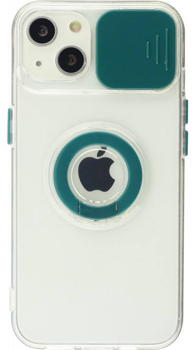 Coque iPhone 13 - Caméra clapet avec anneau - Vert foncé