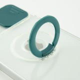 iPhone 14 Case Hülle - mit Kamera-Slider und Ring - Dunkelgrün