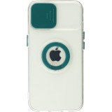 iPhone 14 Case Hülle - mit Kamera-Slider und Ring - Dunkelgrün