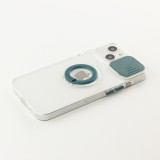 iPhone 14 Case Hülle - mit Kamera-Slider und Ring - Dunkelgrün