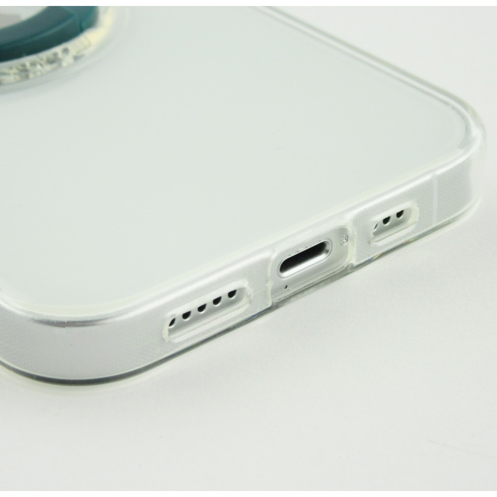 iPhone 14 Plus Case Hülle - mit Kamera-Slider und Ring - Dunkelgrün