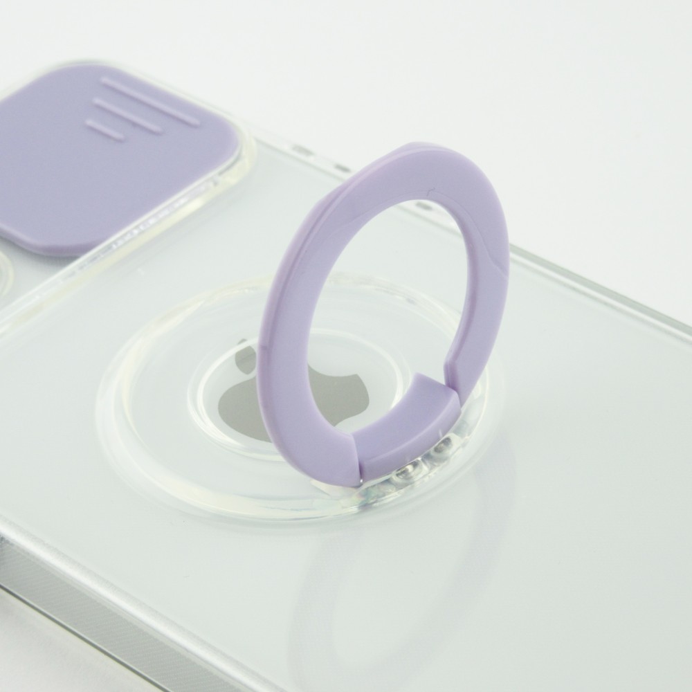 iPhone 14 Case Hülle - mit Kamera-Slider und Ring - Violett