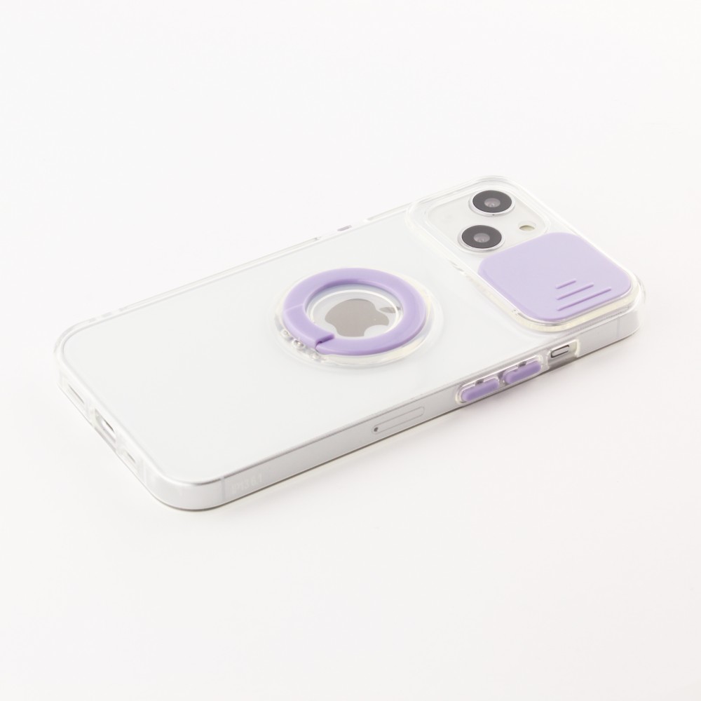 iPhone 14 Case Hülle - mit Kamera-Slider und Ring - Violett