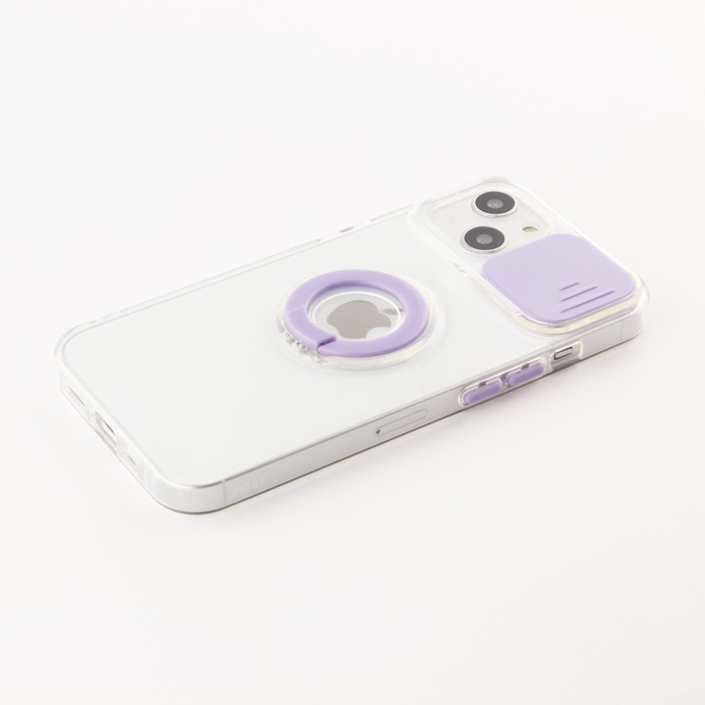 Coque iPhone 14 - Caméra clapet avec anneau - Violet