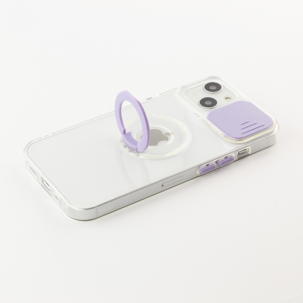 Coque iPhone 14 - Caméra clapet avec anneau - Violet