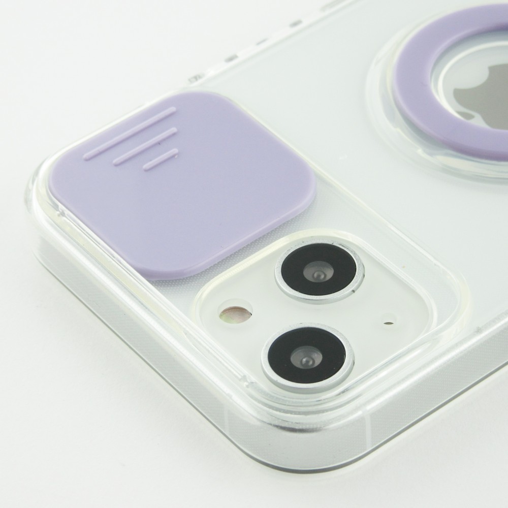 iPhone 14 Case Hülle - mit Kamera-Slider und Ring - Violett