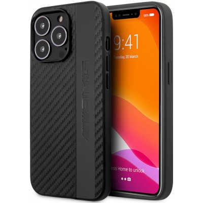 Coque Samsung iPhone 13 Pro - AMG effet carbone et cuir - Noir