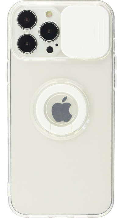 iPhone 14 Pro Case Hülle - mit Kamera-Slider und Ring - Weiss