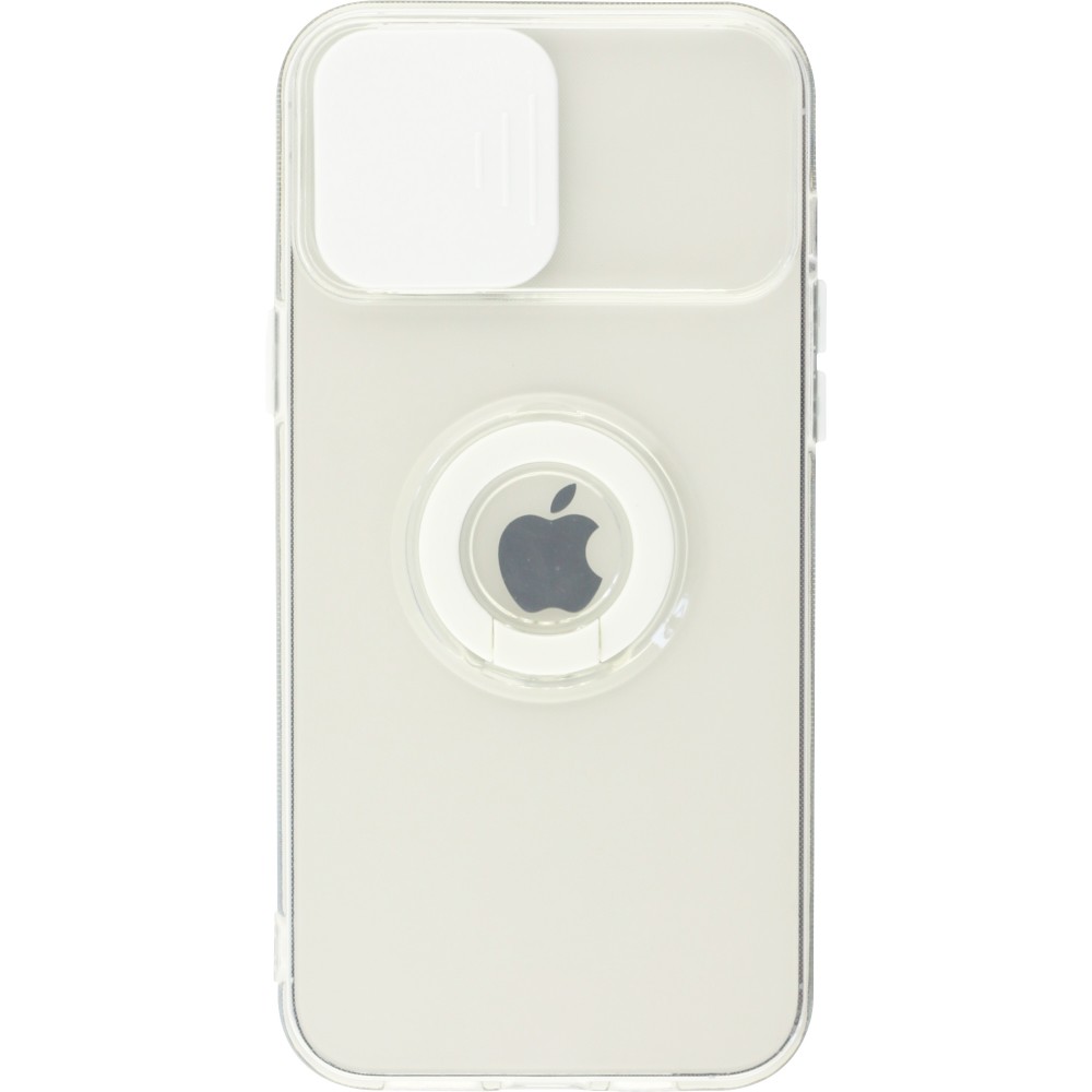 iPhone 14 Pro Case Hülle - mit Kamera-Slider und Ring - Weiss