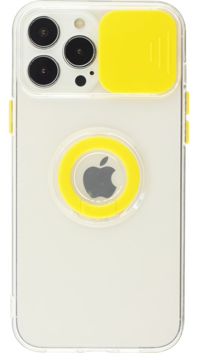 iPhone 14 Pro Max Case Hülle - mit Kamera-Slider und Ring - Gelb