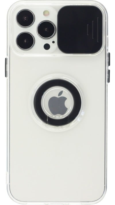 Coque iPhone 14 Pro - Caméra clapet avec anneau - Noir