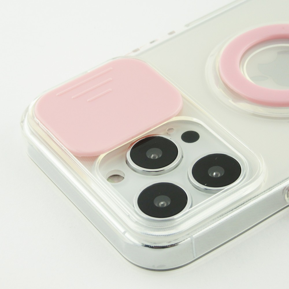 Coque iPhone 14 Pro - Caméra clapet avec anneau - Rose