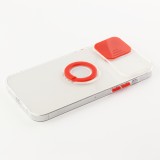 iPhone 14 Pro Max Case Hülle - mit Kamera-Slider und Ring - Rot