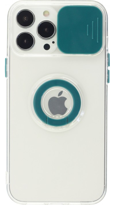 iPhone 14 Pro Case Hülle - mit Kamera-Slider und Ring - Dunkelgrün