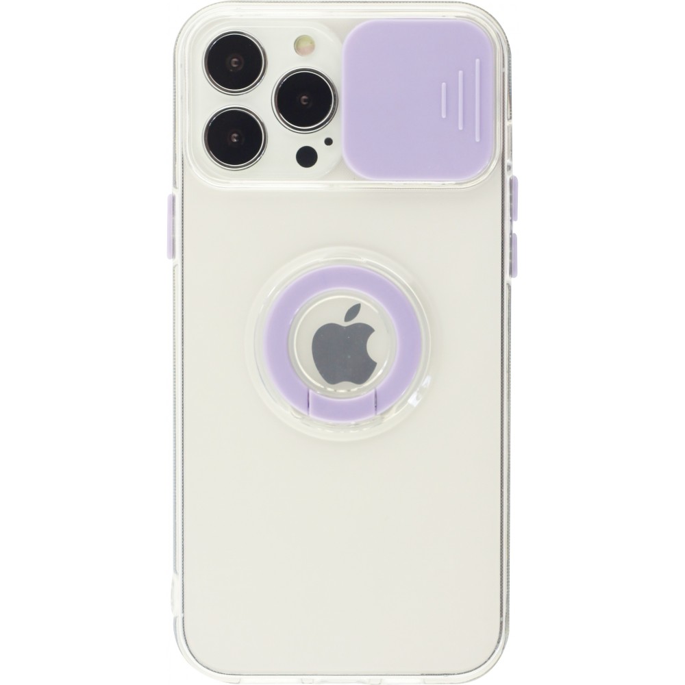 Coque iPhone 13 Pro - Caméra clapet avec anneau - Violet