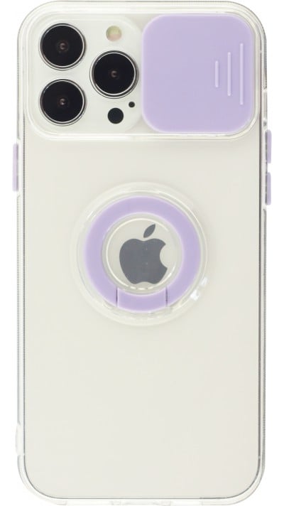 Coque iPhone 14 Pro - Caméra clapet avec anneau - Violet