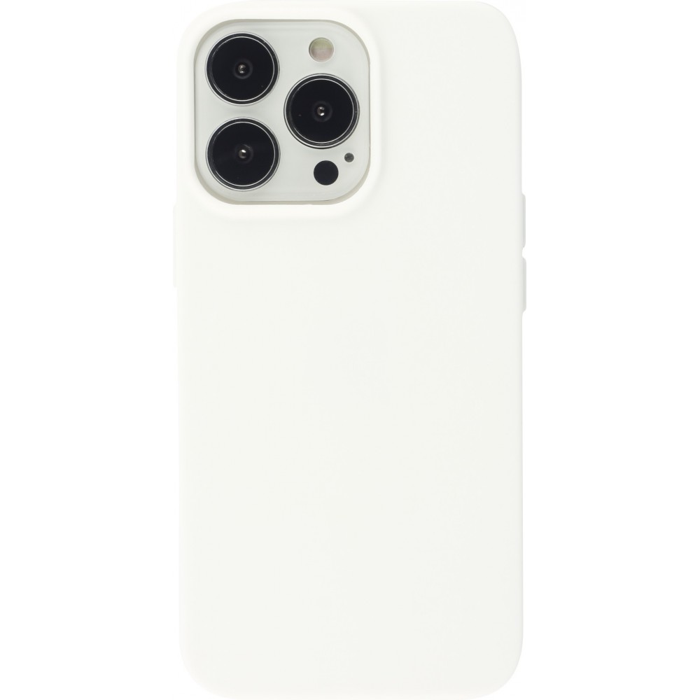 Coque iPhone 15 Pro - Silicone Mat - Blanc