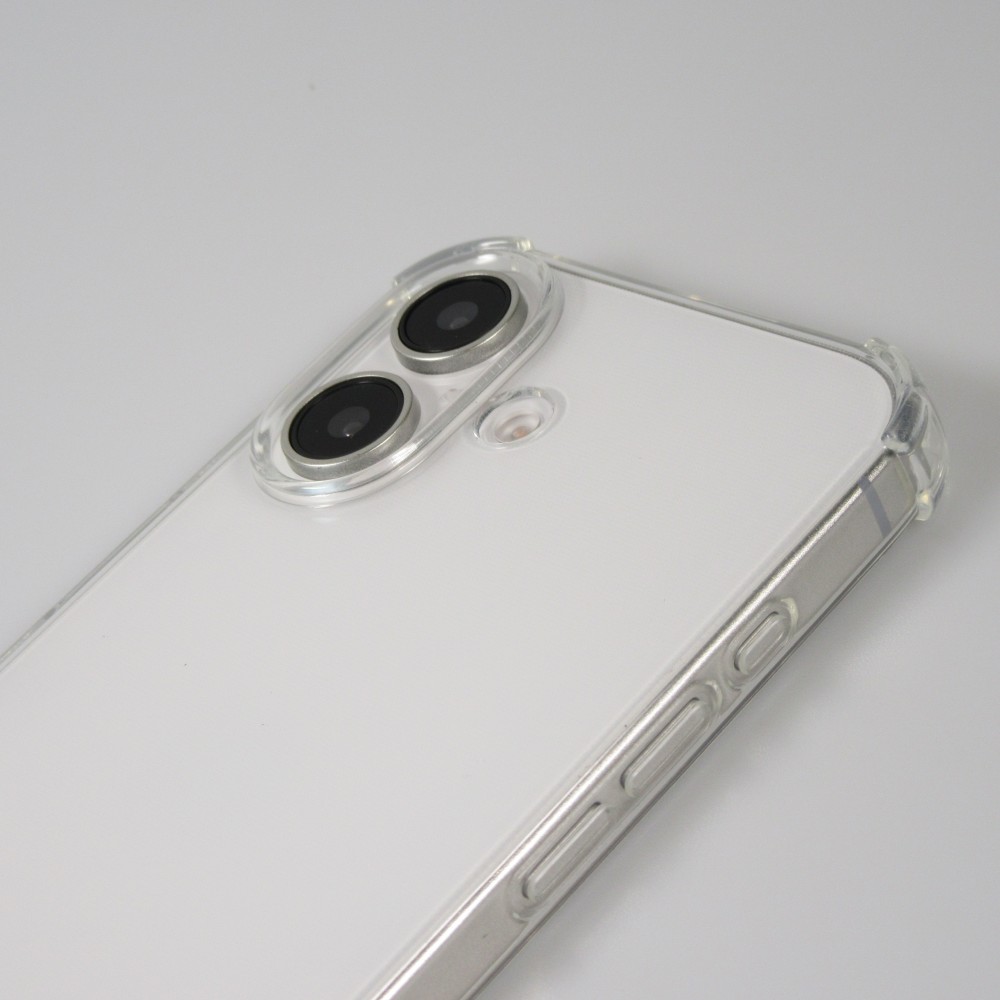 Coque Samsung iPhone 16 Pro Max - Gel transparent avec lacet - Blanc / noir