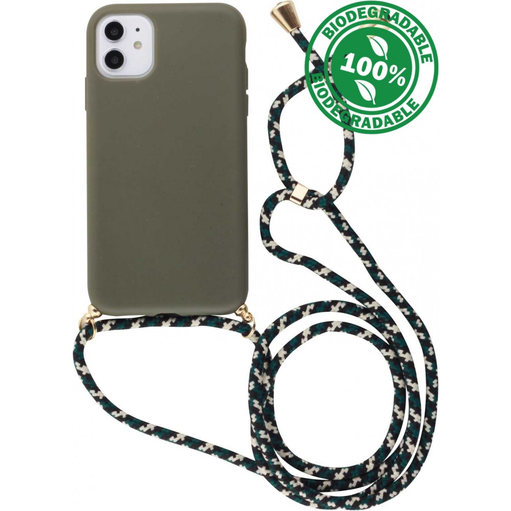 Coque Samsung Galaxy S25+ - Bio Eco-Friendly nature avec cordon collier - Vert foncé