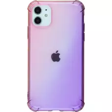 Coque iPhone 12 / 12 Pro - Bumper Rainbow Silicone anti-choc avec bords protégés -  rose - Violet