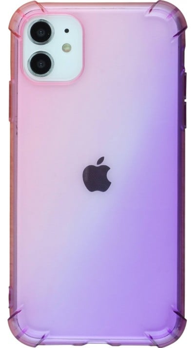 Coque iPhone 11 - Bumper Rainbow Silicone anti-choc avec bords protégés -  rose - Violet
