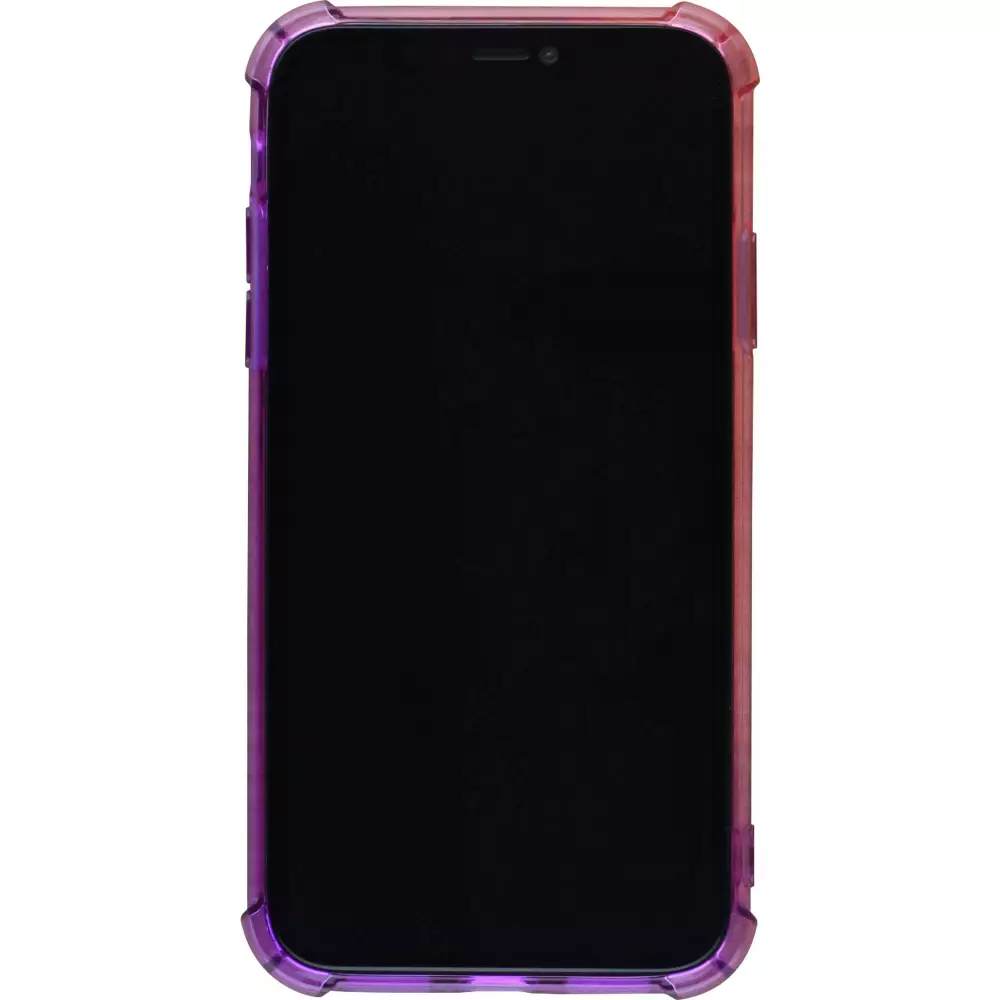 Coque iPhone 12 / 12 Pro - Bumper Rainbow Silicone anti-choc avec bords protégés -  rose - Violet
