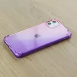 Coque iPhone 12 / 12 Pro - Bumper Rainbow Silicone anti-choc avec bords protégés -  rose - Violet