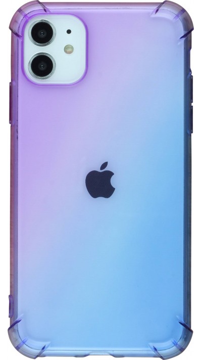 Coque iPhone 12 / 12 Pro - Bumper Rainbow Silicone anti-choc avec bords protégés -  violet - Bleu