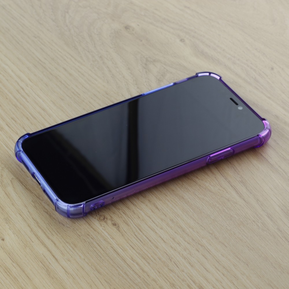 Hülle iPhone 7 / 8 / SE (2020, 2022) - Gummi Bumper Rainbow mit extra Schutz für Ecken Antischock - violett blau