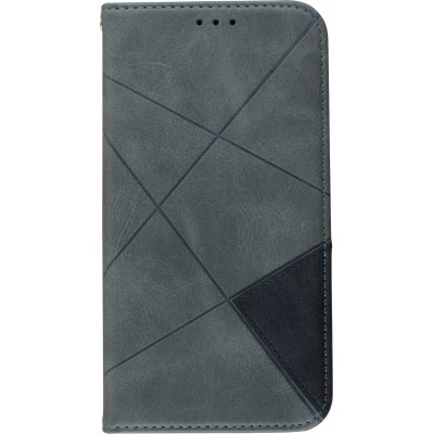 Coque iPhone 16e - Flip Géometrique - Gris