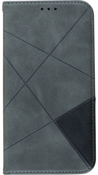 Coque iPhone 16e - Flip Géometrique - Gris