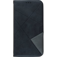Coque iPhone 14 - Flip Géometrique - Noir/gris