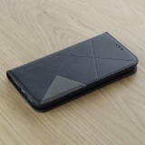 Coque iPhone 14 - Flip Géometrique - Noir/gris