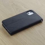 Coque iPhone 14 - Flip Géometrique - Noir/gris