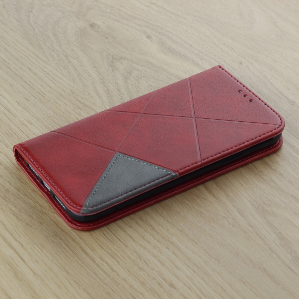 Hülle iPhone XR - Flip Geometrisch - Rot