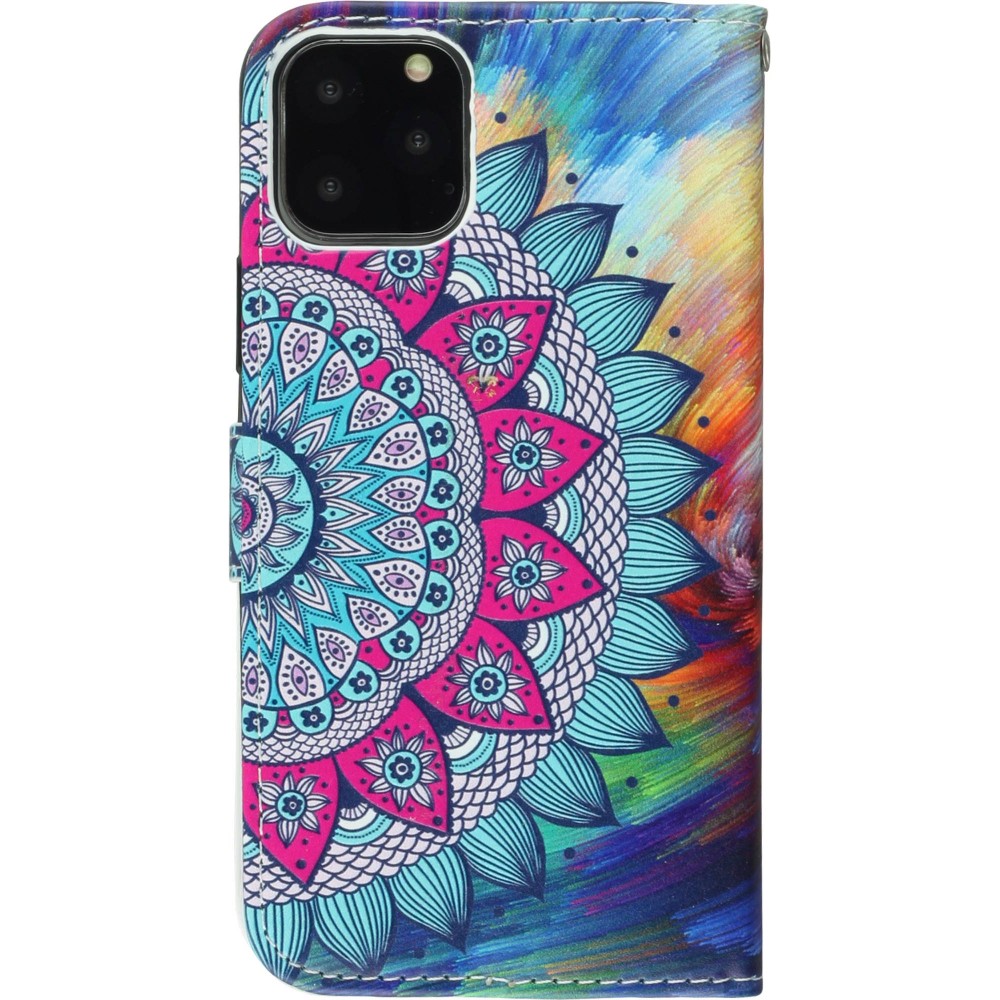 Hülle iPhone 11 Pro - Flip Mandala rainbow