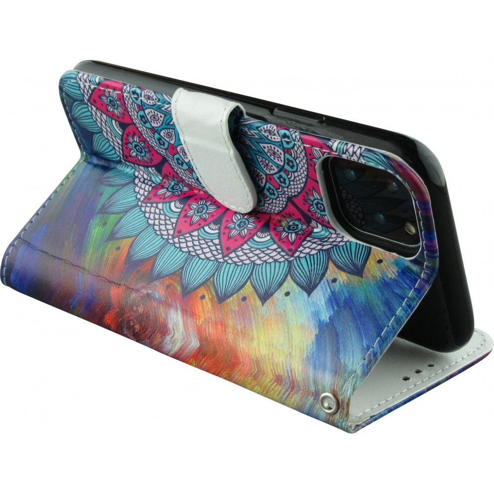 Fourre iPhone 11 Pro - Flip Mandala rainbow