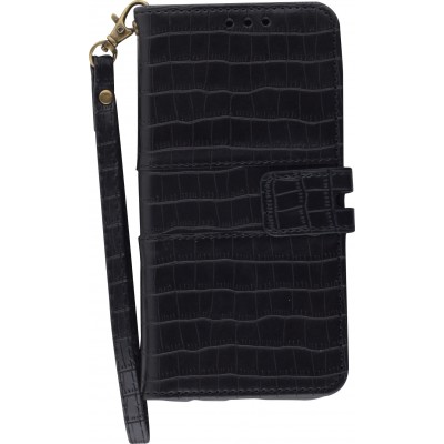 Fourre iPhone 11 - Flip crocodile - Noir