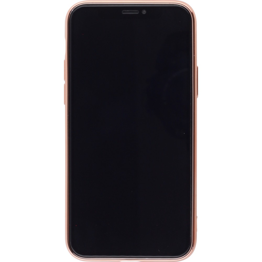 Hülle iPhone 12 Pro Max - Gummi Bronze mit Ring grau grün