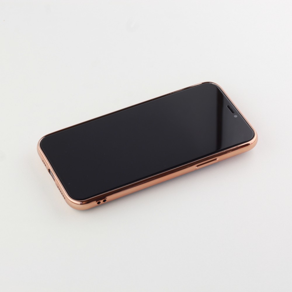 Coque iPhone 13 Pro - Gel Bronze avec anneau gris - Vert