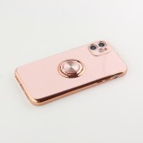 Hülle iPhone 12 Pro Max - Gummi Bronze mit Ring - Rosa