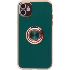 Coque Samsung Galaxy S24 Ultra - Gel Bronze avec anneau - Vert foncé